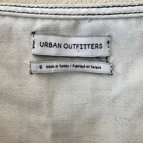 Urban Outfitters Button Down Denim Mini Dress Blue & Yellow Plaid Womens 6 Retro - Picture 6 of 8